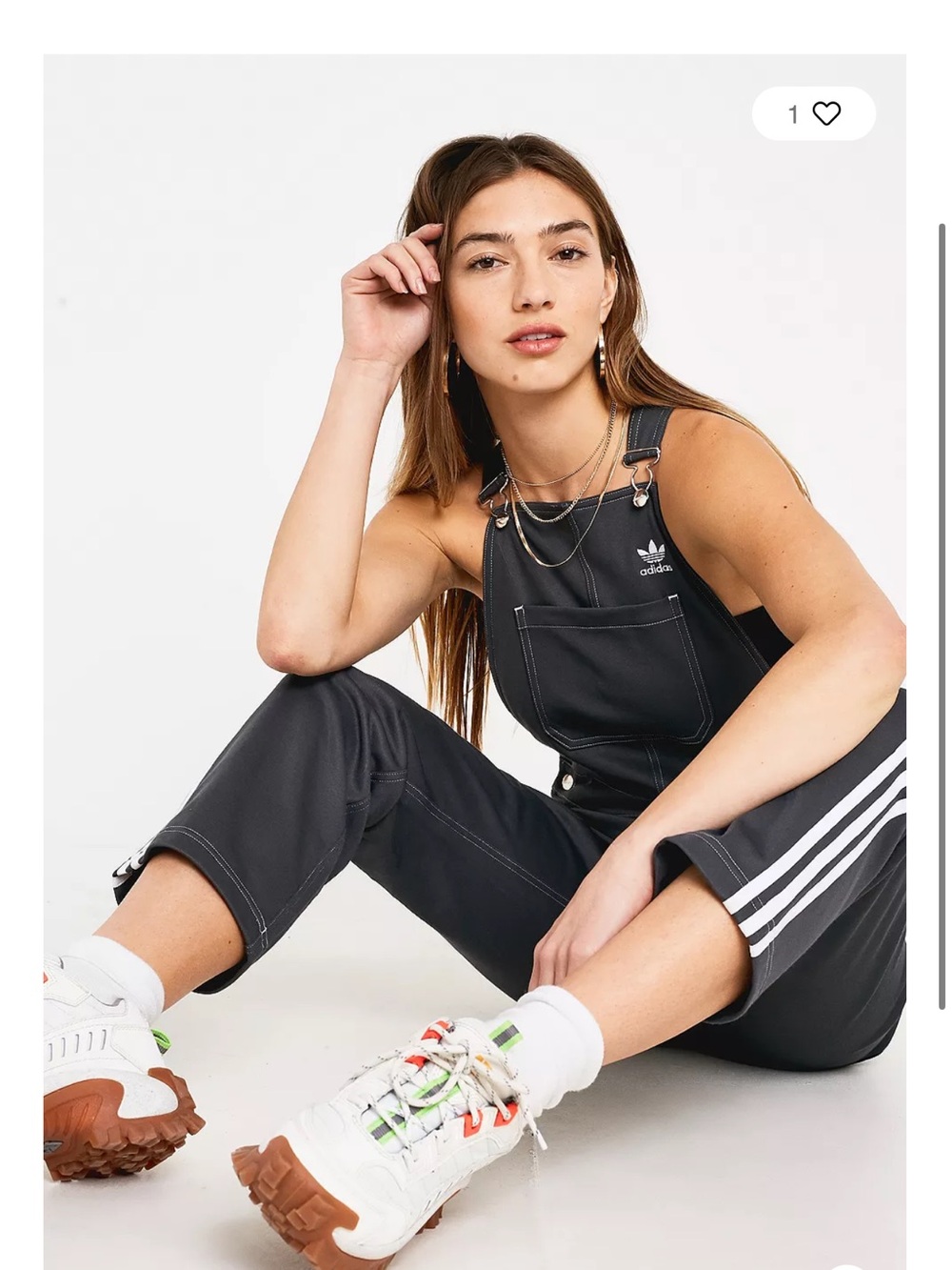 adidas  Gray Racer-Style Bib Overalls